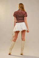 Tini Polka Dot Smocked Top