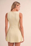 RIB KNIT BUTTON ACTIVE DRESS
