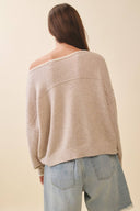 Relaxed Drop Shoulder Fuzzy Knit