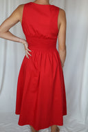 The Red Bloom Midi Dress