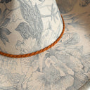 Blue Chinoiserie Suede Cowboy Hat