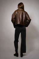 Vintage Brown Oversized Leather Jacket