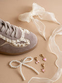 The April Grey Lace-Trimmed Retro Sneaker