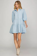 The Bluebell Button Dress