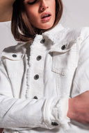 Raw Edge White Denim Jacket