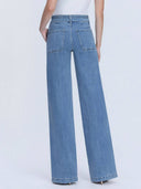 High Rise Tie Waist Wide Leg Denim