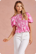 The Blush Garden Peplum Top