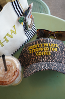 Sorry I'm Late Leopard Trucker Hat