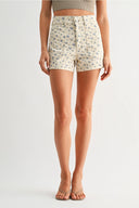 The Floral High Rise Utility Cargo Short