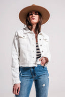Raw Edge White Denim Jacket
