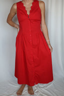 The Red Bloom Midi Dress