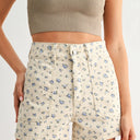 The Floral High Rise Utility Cargo Short