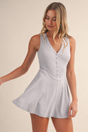 RIB KNIT BUTTON ACTIVE DRESS