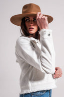 Raw Edge White Denim Jacket