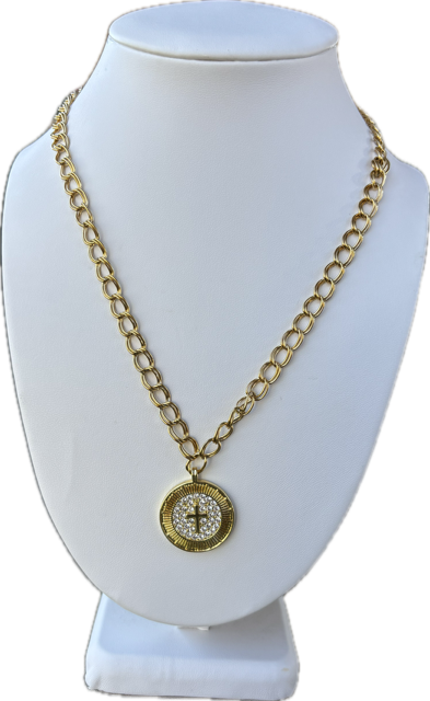 Radiant Cross Medallion Necklace