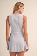 RIB KNIT BUTTON ACTIVE DRESS