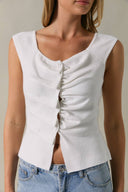 BUTTON DOWN KNIT TOP