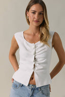 BUTTON DOWN KNIT TOP
