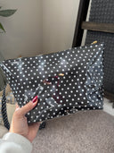 Black Polka Dot - Clear Coat Bag