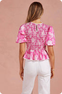 The Blush Garden Peplum Top