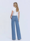 High Rise Tie Waist Wide Leg Denim