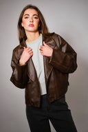 Vintage Brown Oversized Leather Jacket