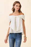 The Lush Bow Off the Shoulder Top