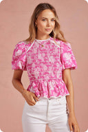 The Blush Garden Peplum Top