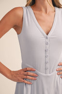 RIB KNIT BUTTON ACTIVE DRESS
