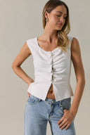 BUTTON DOWN KNIT TOP