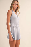 RIB KNIT BUTTON ACTIVE DRESS