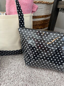 Black Polka Dot - Clear Coat Bag
