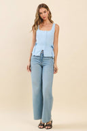 Baby Blues Self Tie Accents Top
